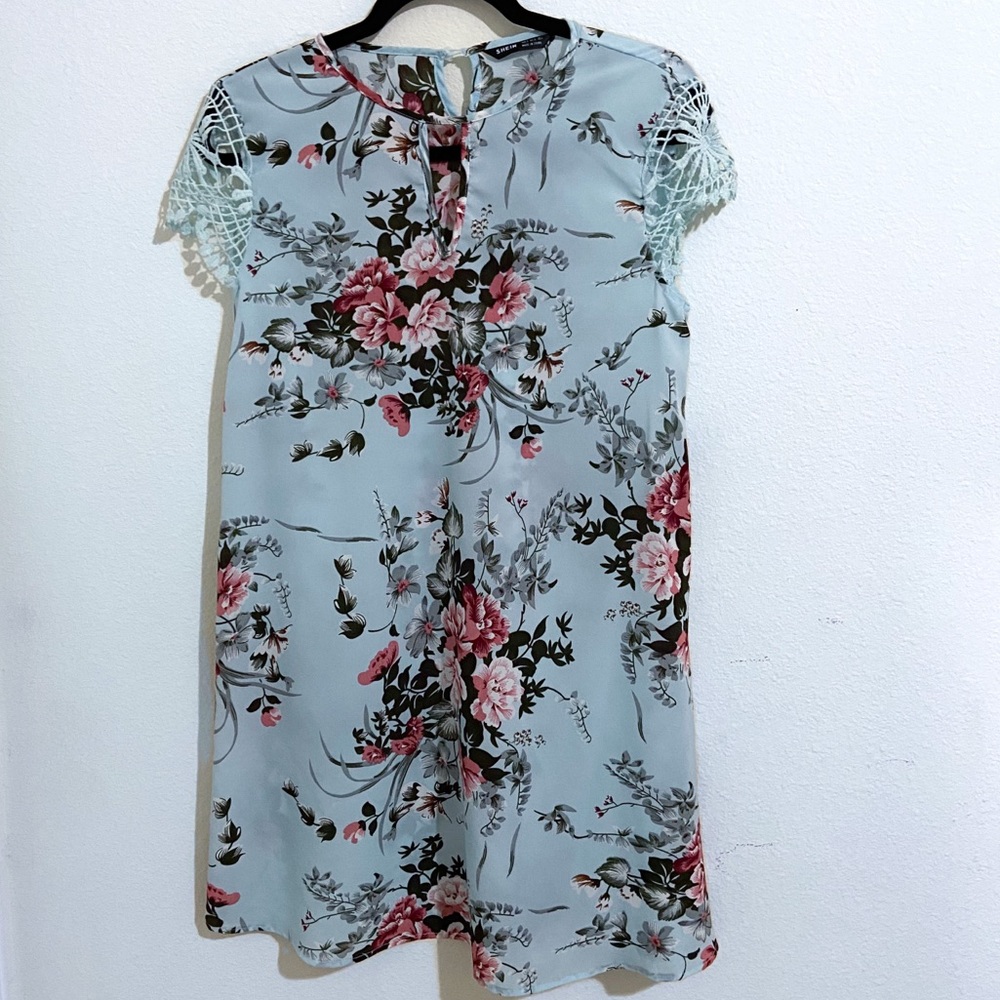 Shein floral shift dress